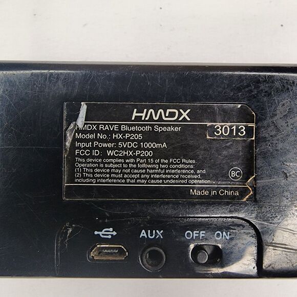 HMDX Audio RAVE Bluetooth Speaker HX-P205 Blue Tested - Picture 4 of 5
